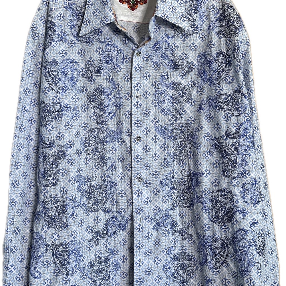 Robert Graham Blue Casual Button Down Shirt